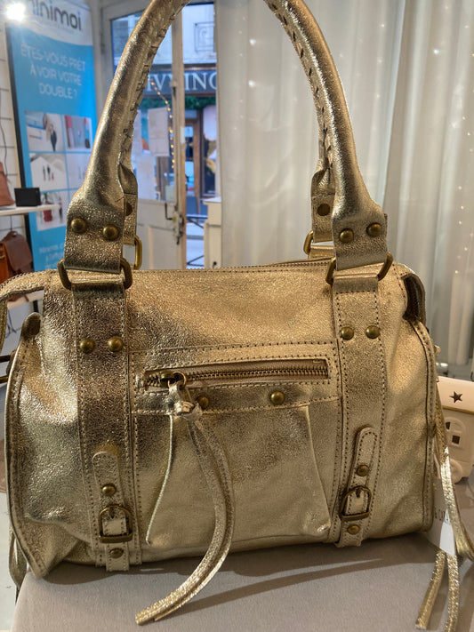 Sac en cuir irisé medium