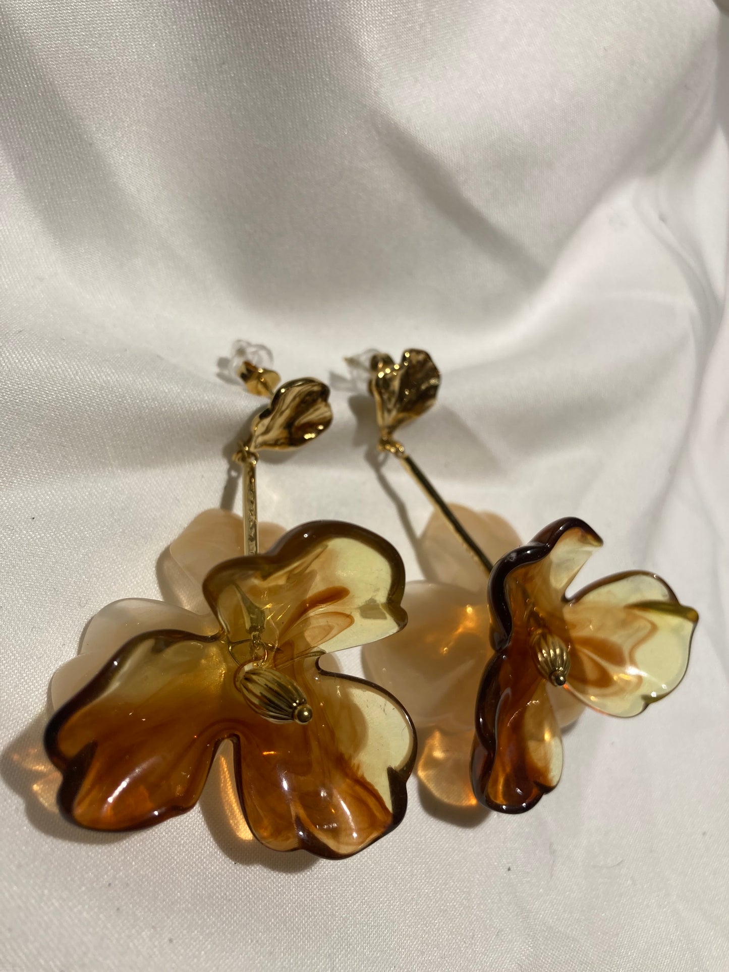 Boucles d’oreilles fleurs en acier inoxydable