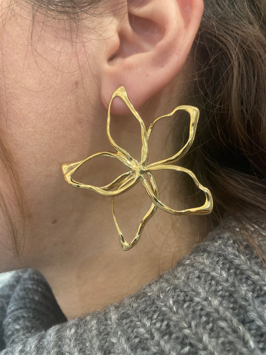 Boucles d’oreilles fleurs en acier inoxydable